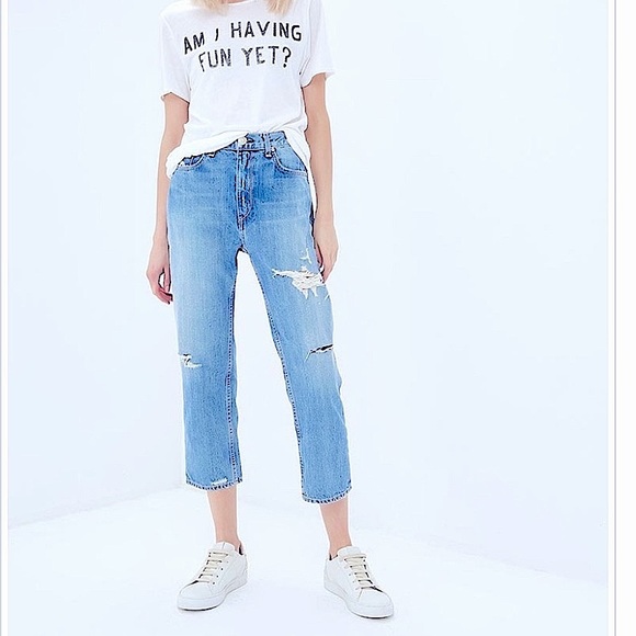 rag & bone Denim - Rag & Bone Boyfriend Cropped Jean In Hel